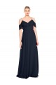 Sleeveless Off the Shoulder V-Back Lxue Chiffon A-Line Bridesmaid Dress Brighton