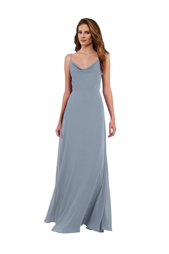 Sleeveless Cowl Neck V-Back Soft Chiffon A-Line Formal Dress / Bridesmaid Dress Brighton