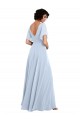 Split Sleeves V-Neck V-Back Soft Chiffon A-Line Bridesmaid Dresses Brighton