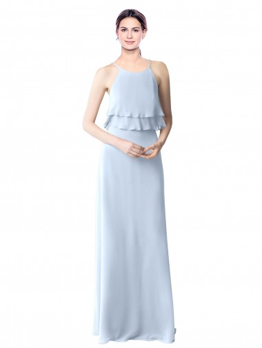 Sleeveless Halter Neck Soft Chiffon A-Line Bridesmaid Dresses Brighton