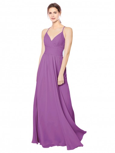 Sleeveless Sweetheart Criss Cross Back Soft Chiffon A-Line Formal Dress / Bridesmaid Dress Brighton
