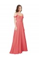 Sleeveless Desert Rose Off the Shoulder Low Back Soft Chiffon A-Line Bridesmaid Dress Brighton