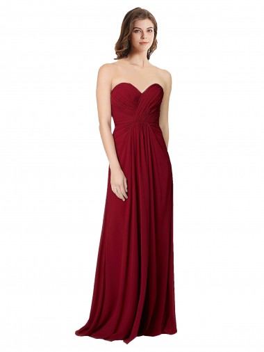 Sleeveless Sweetheart Open Back Chiffon A-Line Bridesmaid Dress Brighton