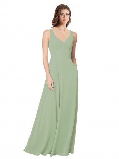 Sleeveless Sweetheart Open Back Soft Chiffon A-Line Formal Dress / Bridesmaid Dress Brighton