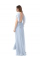Flutter Sleeves V-Neck Open Back Soft Chiffon A-Line Bridesmaid Dress / Formal Dress Brighton