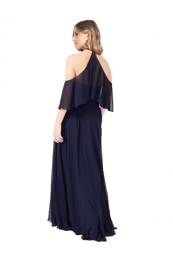 Flutter Sleeves Halter Neck Soft Chiffon A-Line Formal Dress / Bridesmaid Dress Brighton