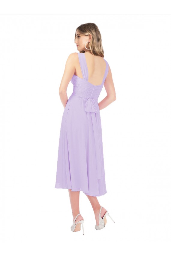 Sleeveless Lilac Sweetheart Soft Chiffon A-Line High Low Bridesmaid Dress Brighton