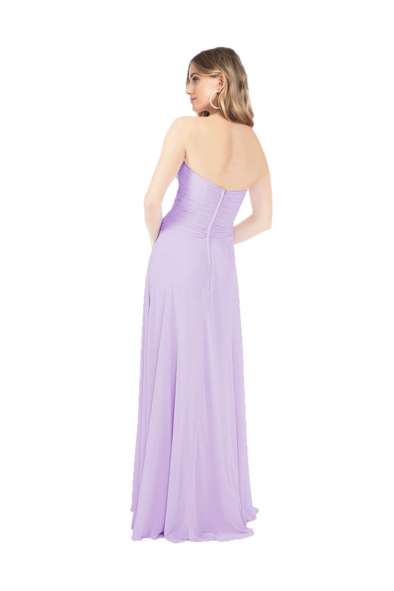 Sleeveless Lilac Sweetheart Chiffon A-Line Bridesmaid Dress Brighton