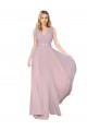 Sleeveless Primrose V-Neck V-Back Soft Chiffon A-Line Formal Evening Gown / Prom Dress / Bridesmaid Dress Brighton