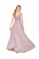 Sleeveless Primrose V-Neck V-Back Soft Chiffon A-Line Formal Evening Gown / Prom Dress / Bridesmaid Dress Brighton