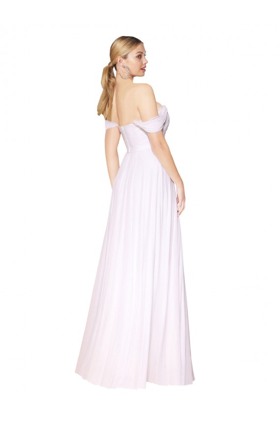 Sleeveless Off the Shoulder Soft Chiffon A-Line Formal Evening Gown / Prom Dress / Bridesmaid Dress Brighton