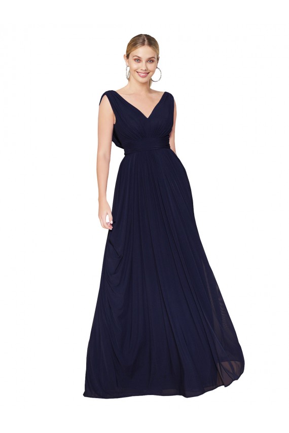 Sleeveless V-Neck Soft Chiffon A-Line Formal Evening Gown / Prom Dress / Bridesmaid Dress Brighton