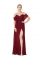 Cold Shoulder Off the Shoulder V-Back Soft Chiffon Trumpet Formal Evening Gown / Prom Dress / Bridesmaid Dress Brighton