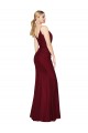 Sleeveless Burgundy V-Neck V-Back Soft Chiffon Mermaid Formal Evening Gown / Prom Dress / Bridesmaid Dress Brighton
