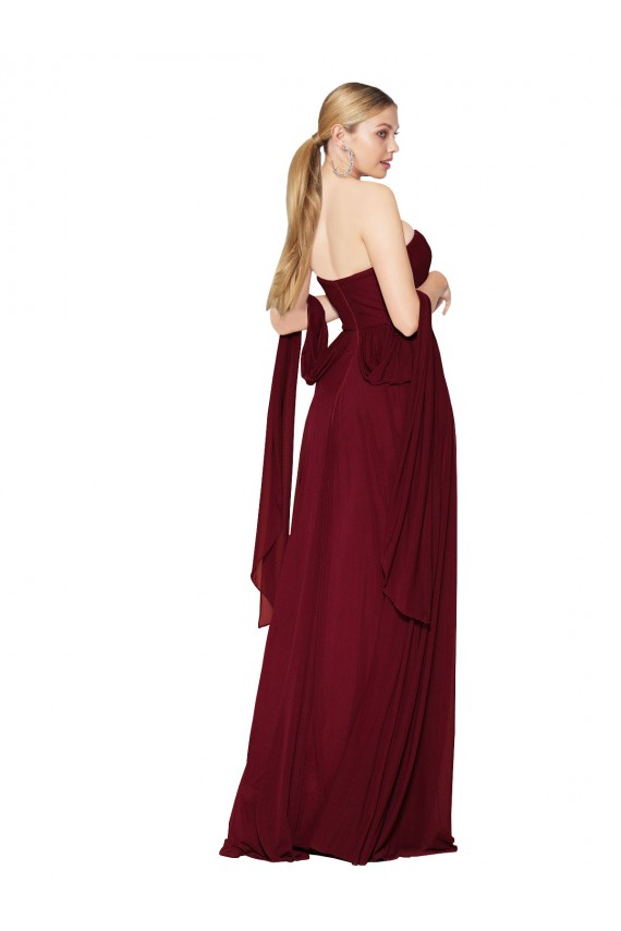 Sleeveless Burgundy Sweetheart Soft Chiffon A-Line Formal Evening Gown / Prom Dress / Bridesmaid Dress Brighton