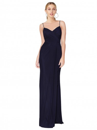 Sleeveless Spaghetti Straps V-Back Soft Chiffon Mermaid Bridesmaid Dress / Formal Dress Brighton