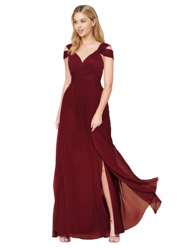 Sleeveless Burgundy Sweetheart Soft Chiffon A-Line Prom Dresses Brighton