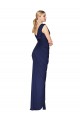 Sleeveless Dark Navy V-Neck V-Back Soft Chiffon Mermaid Formal Evening Gown / Prom Dress / Bridesmaid Dress Brighton