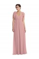 Sleeveless Dusty Pink Halter Neck Soft Chiffon A-Line Semi Formal Evening Dress / Bridesmaid Dress Brighton