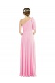 Sleeveless Barely Pink One Shoulder Soft Chiffon Trumpet Semi Formal Evening Dress / Bridesmaid Dress Brighton