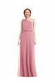 Sleeveless Skin Pink One Shoulder Soft Chiffon A-Line Semi Formal Evening Dress / Bridesmaid Dress Brighton