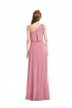 Sleeveless Skin Pink One Shoulder Soft Chiffon A-Line Semi Formal Evening Dress / Bridesmaid Dress Brighton