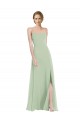 Sleeveless Scoop Neck Criss Cross Back Soft Chiffon A-Line Semi Formal Evening Dress / Bridesmaid Dress Brighton