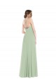 Sleeveless Scoop Neck Criss Cross Back Soft Chiffon A-Line Semi Formal Evening Dress / Bridesmaid Dress Brighton