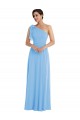 Sleeveless Periwinkle One Shoulder Soft Chiffon Trumpet Semi Formal Evening Dress / Bridesmaid Dress Brighton