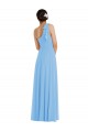Sleeveless Periwinkle One Shoulder Soft Chiffon Trumpet Semi Formal Evening Dress / Bridesmaid Dress Brighton