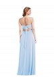 Sleeveless Light Sky Blue Spaghetti Straps Soft Chiffon A-Line Formal Evening Gown / Bridesmaid Dress Brighton