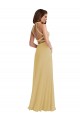 Sleeveless Halter Neck Criss Cross Open Back Soft Chiffon A-Line Semi Formal Evening Dress / Bridesmaid Dress Brighton