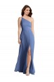 Sleeveless Windsor Blue One Shoulder Soft Chiffon A-Line Formal Evening Gown / Bridesmaid Dress Brighton