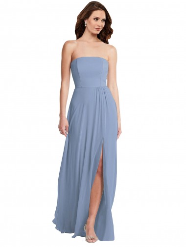 Sleeveless Strapless Soft Chiffon A-Line Semi Formal Evening Dress / Bridesmaid Dress Brighton