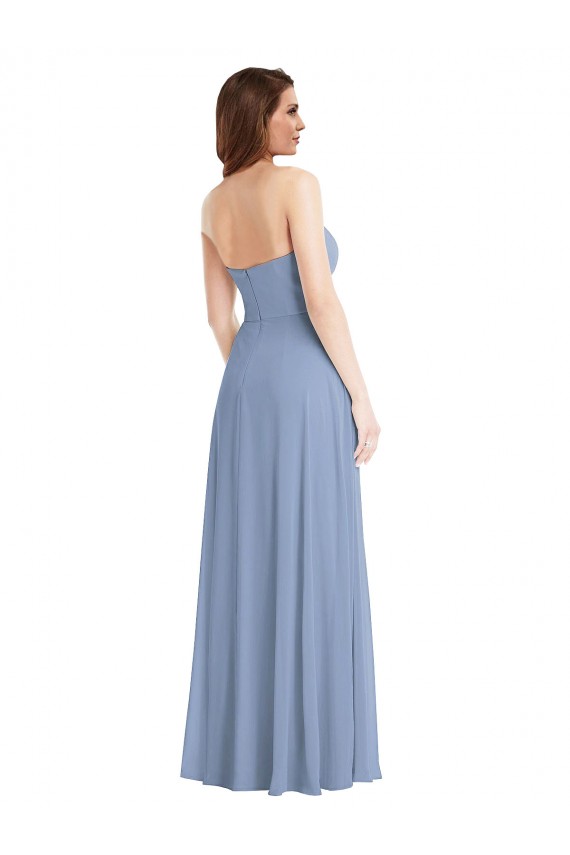 Sleeveless Strapless Soft Chiffon A-Line Semi Formal Evening Dress / Bridesmaid Dress Brighton