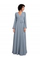 Long Sleeves V-Neck Soft Chiffon A-Line Bridesmaid Dress / Formal Dress Brighton