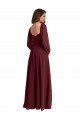 Long Sleeves Square Neck Chiffon A-Line Bridesmaid Dress / Evening Dress Brighton