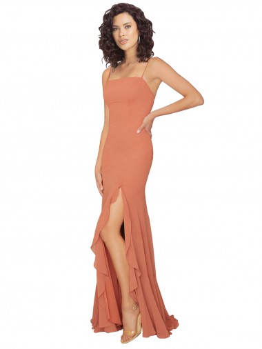 Sleeveless Square Neck V-Back Soft Chiffon A-Line Bridesmaid Dress Brighton