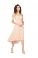 Cold Shoulder Square Neck Low Back Soft Chiffon A-Line High Low Bridesmaid Dress Brighton