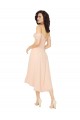 Cold Shoulder Square Neck Low Back Soft Chiffon A-Line High Low Bridesmaid Dress Brighton