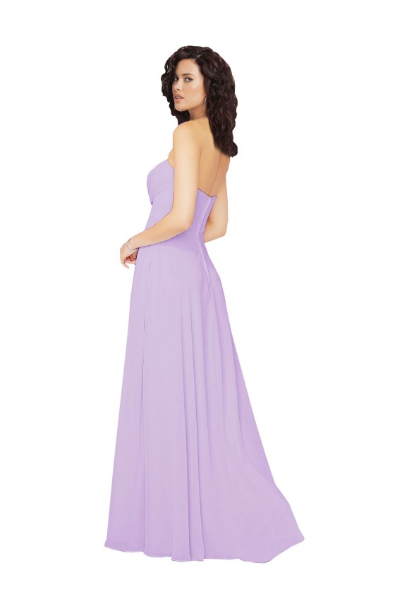 Sleeveless Lilac Sweetheart Low Back Chiffon A-Line Bridesmaid Dress / Evening Dress Brighton