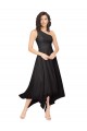 Sleeveless Black One Shoulder Soft Chiffon A-Line High Low Bridesmaid Dress Brighton