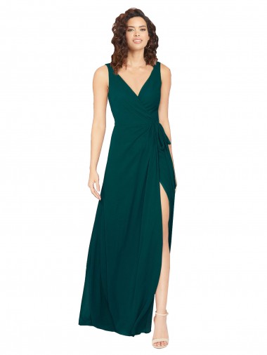 Sleeveless V-Neck V-Back Chiffon A-Line Evening Gowns / Bridesmaid Dresses Brighton