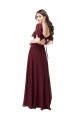 Short Flutter Sleeves Sweetheart Keyhole Back Soft Chiffon A-Line Formal Dress / Bridesmaid Dress Brighton