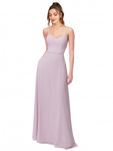 Sleeveless Pink Glow Sweetheart Soft Chiffon A-Line Bridesmaid Dress Brighton