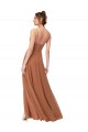 Sleeveless Cowl Neck Low Back Soft Chiffon A-Line Bridesmaid Dress Brighton