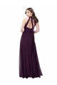 Sleeveless Grape Halter Neck Keyhole Back Soft Chiffon A-Line Bridesmaid Dress Brighton