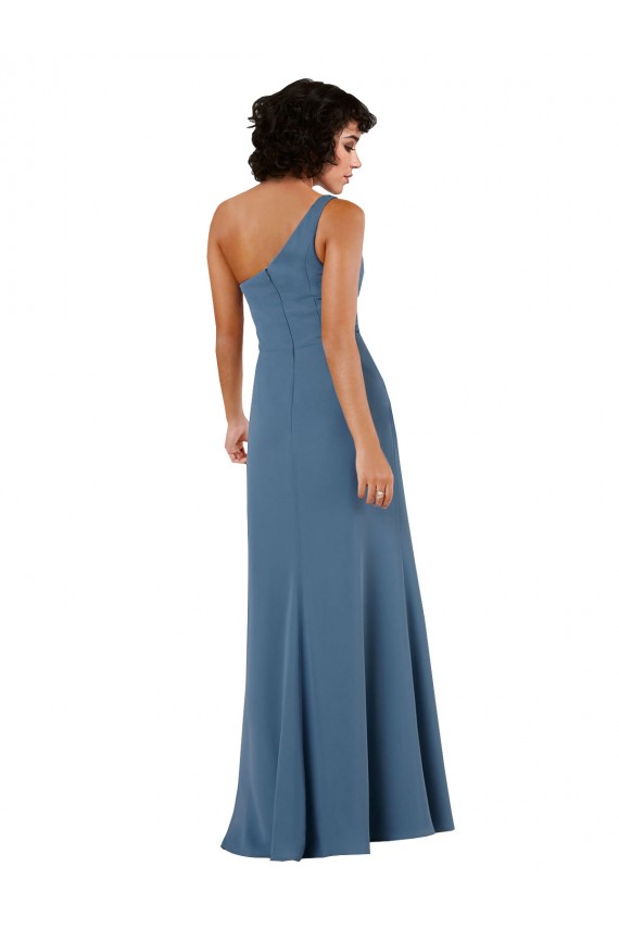 Sleeveless Burgundy One Shoulder Soft Chiffon A-Line Formal Evening Gown / Bridesmaid Dress Brighton