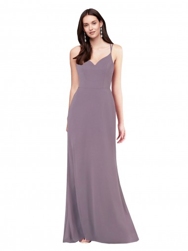 Sleeveless Sweetheart Criss Cross Open Back Soft Chiffon Column Formal Evening Gown / Bridesmaid Dress Brighton