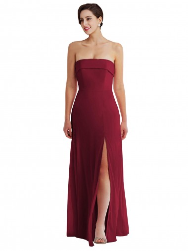 Sleeveless Strapless Low Back Soft Chiffon A-Line Formal Evening Gown / Bridesmaid Dress Brighton